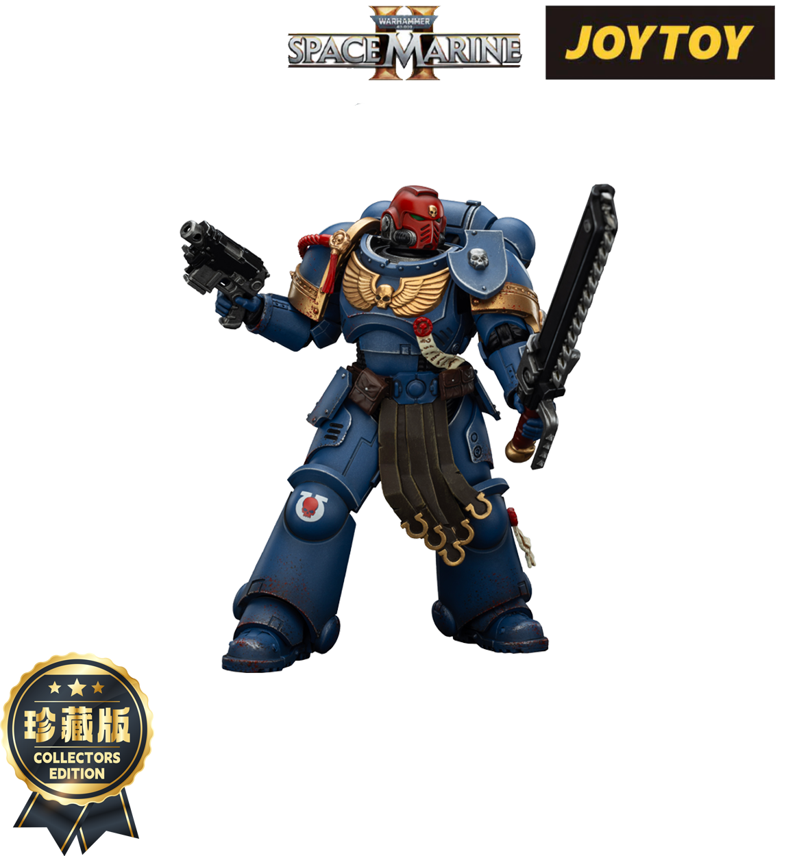 JoyToy Warhammer 40,000: Space Marine 2 Action Figure - Ultramarines, Sergeant Gadriel - Collector’s Edition (1/18 Scale)