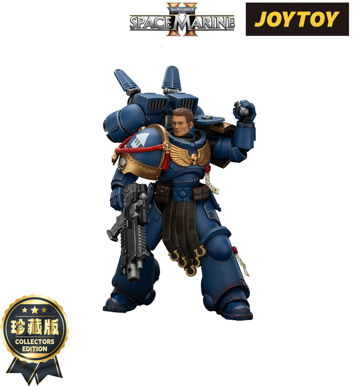 JoyToy Warhammer 40,000: Space Marine 2 Action Figure - Ultramarines, Sergeant Gadriel - Collector’s Edition (1/18 Scale)