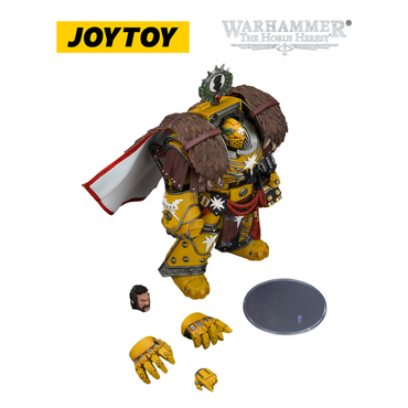 JOYTOY Warhammer The Horus Heresy - Imperial Fists, Lord Castellan Evander Garrius, The Tyrant of Cthonia with the Subjugator and Incineratus (1/18 Scale) Preorder