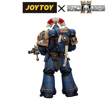 JoyToy Warhammer 40,000 Space Marine 2, Ultramarines, Relic Secundus Armour with Artificer Chainsword, Bolt Pistol and Bolt Rifle Preorder