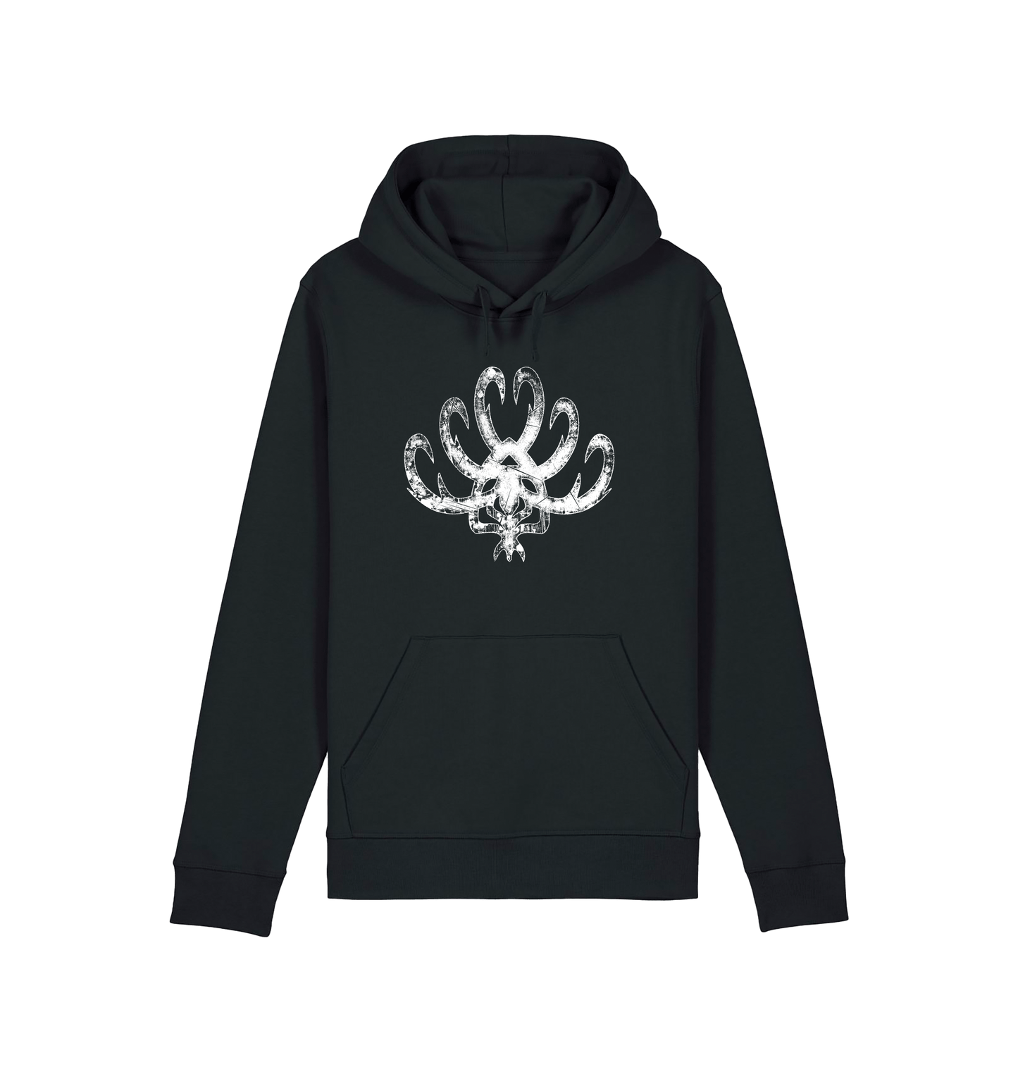 Black Printed Hoody Front