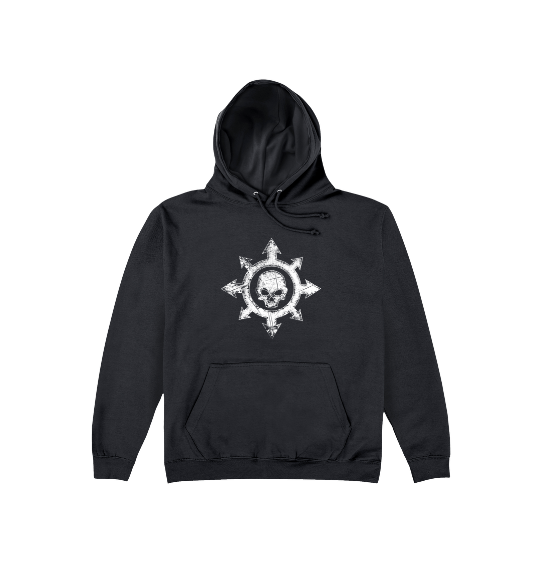 Deep Black Printed Hoody Front