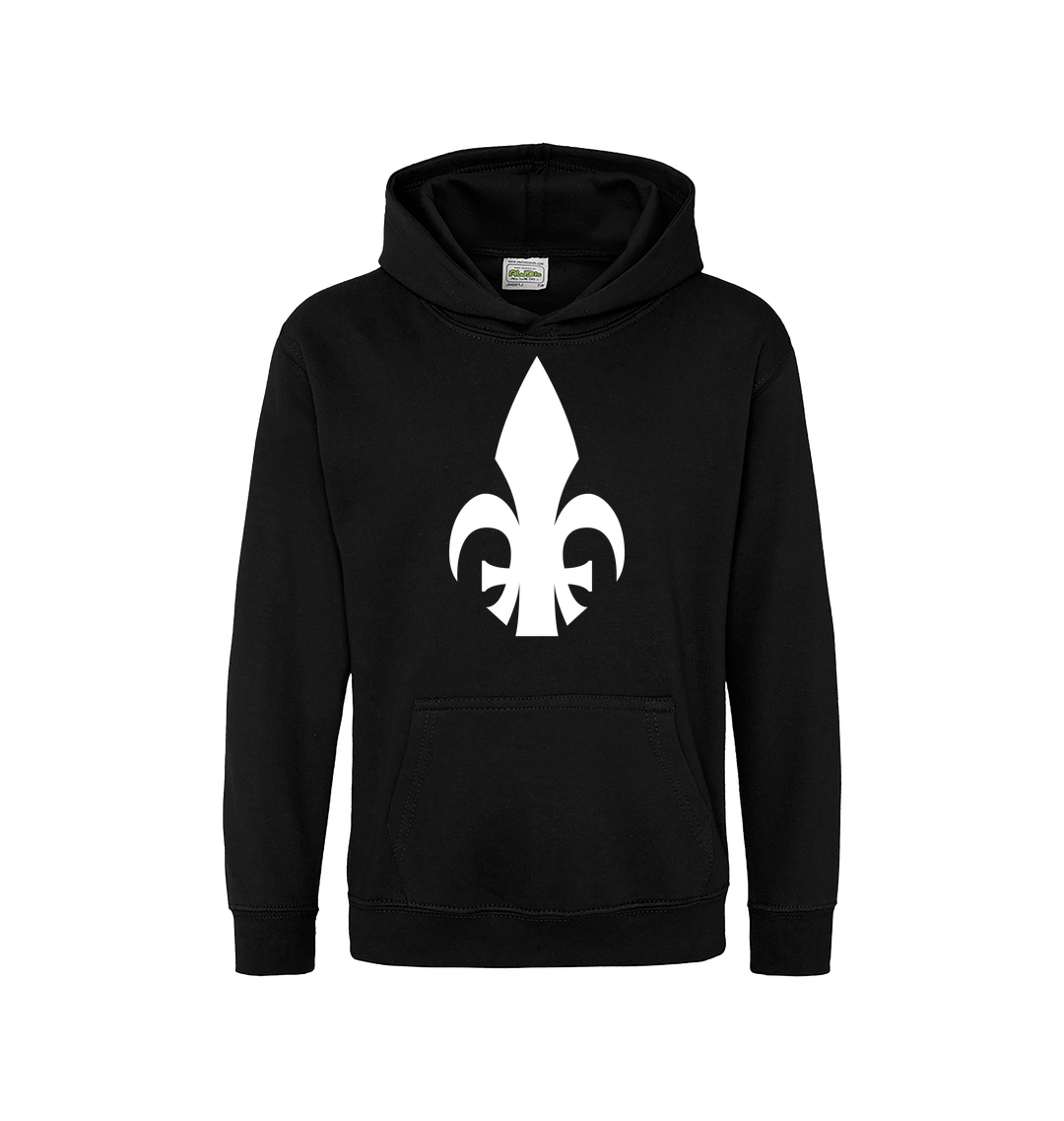 Deep Black Printed Kids Hoodie