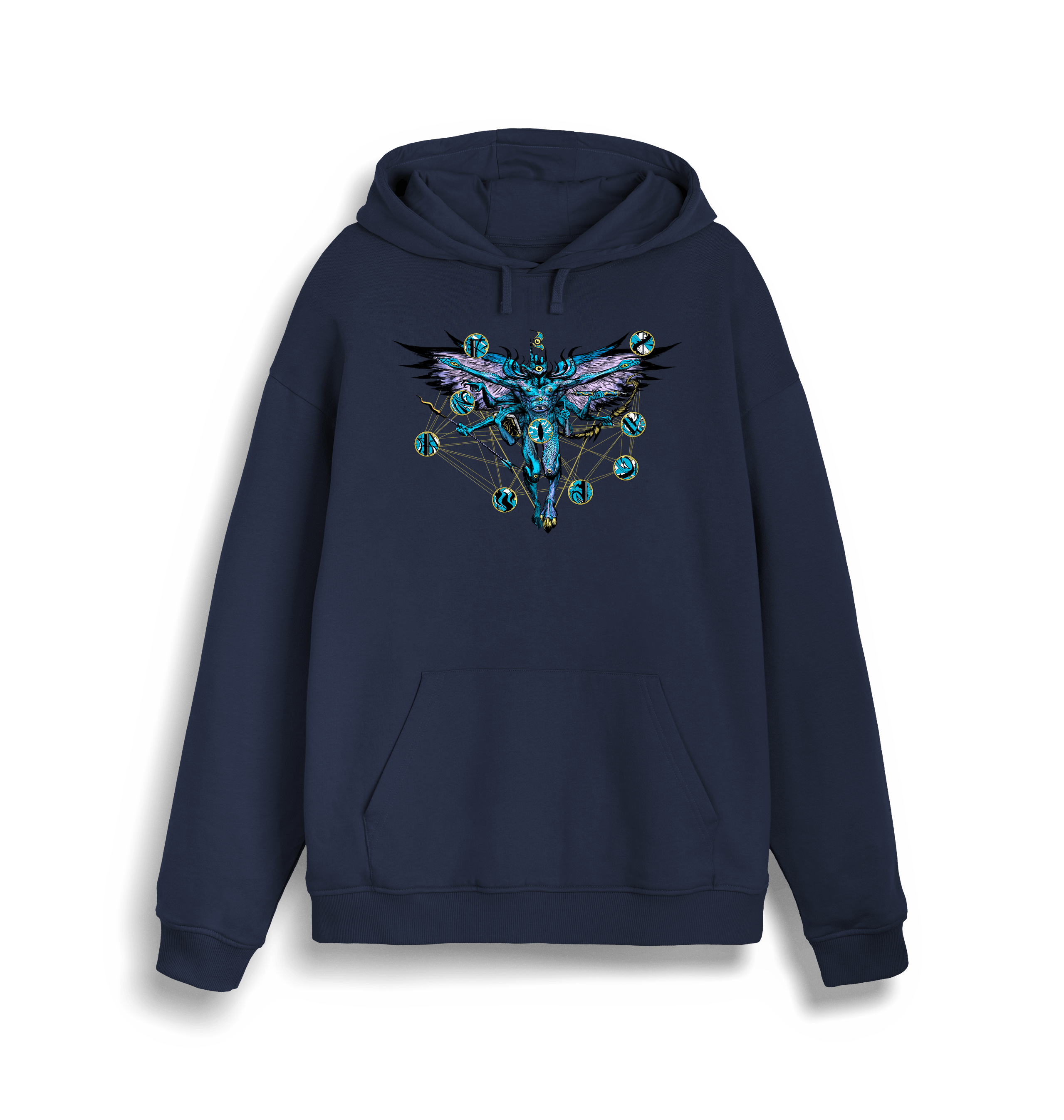 French Navy Printed Sweater Front