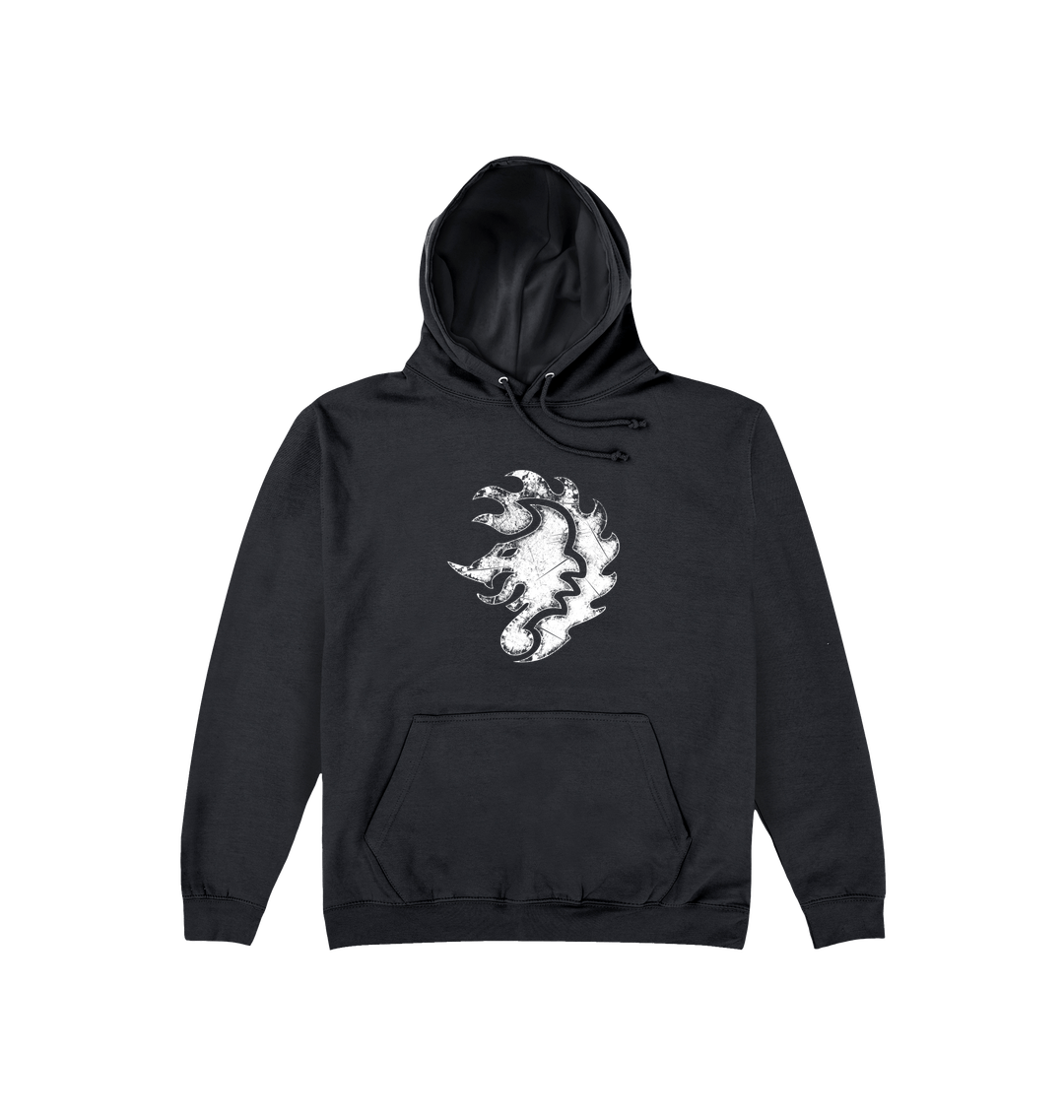 Deep Black Printed Hoody