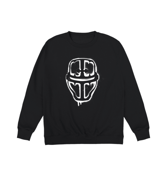 Deep Black Printed Sweater