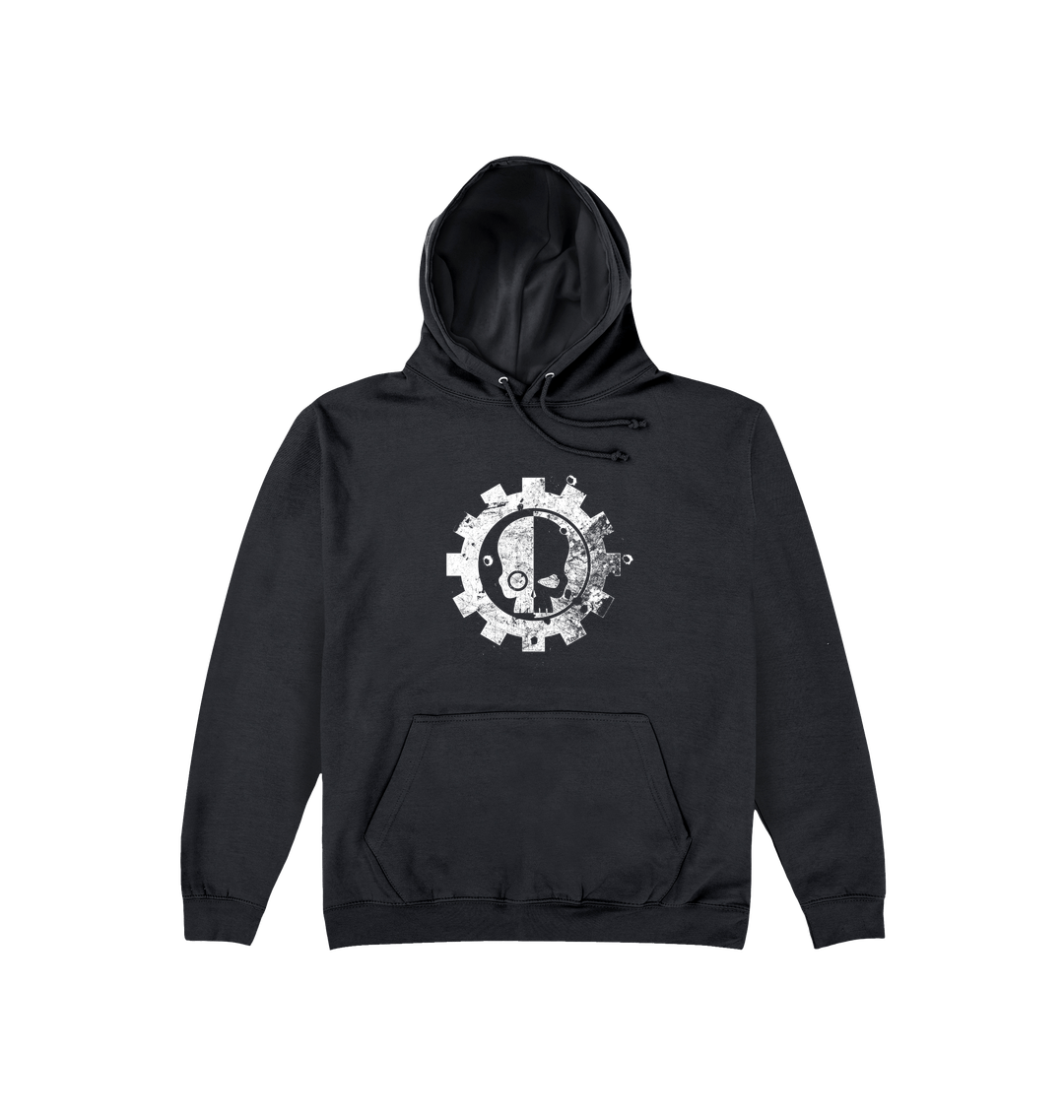 Deep Black Printed Hoody