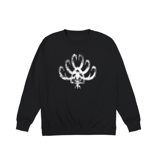 Deep Black Printed Sweater Front