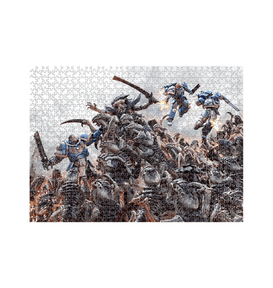 White Warhammer 40,000: Space Marine 2 Tyranid Swarm Art 1000 Piece Jigsaw Puzzle