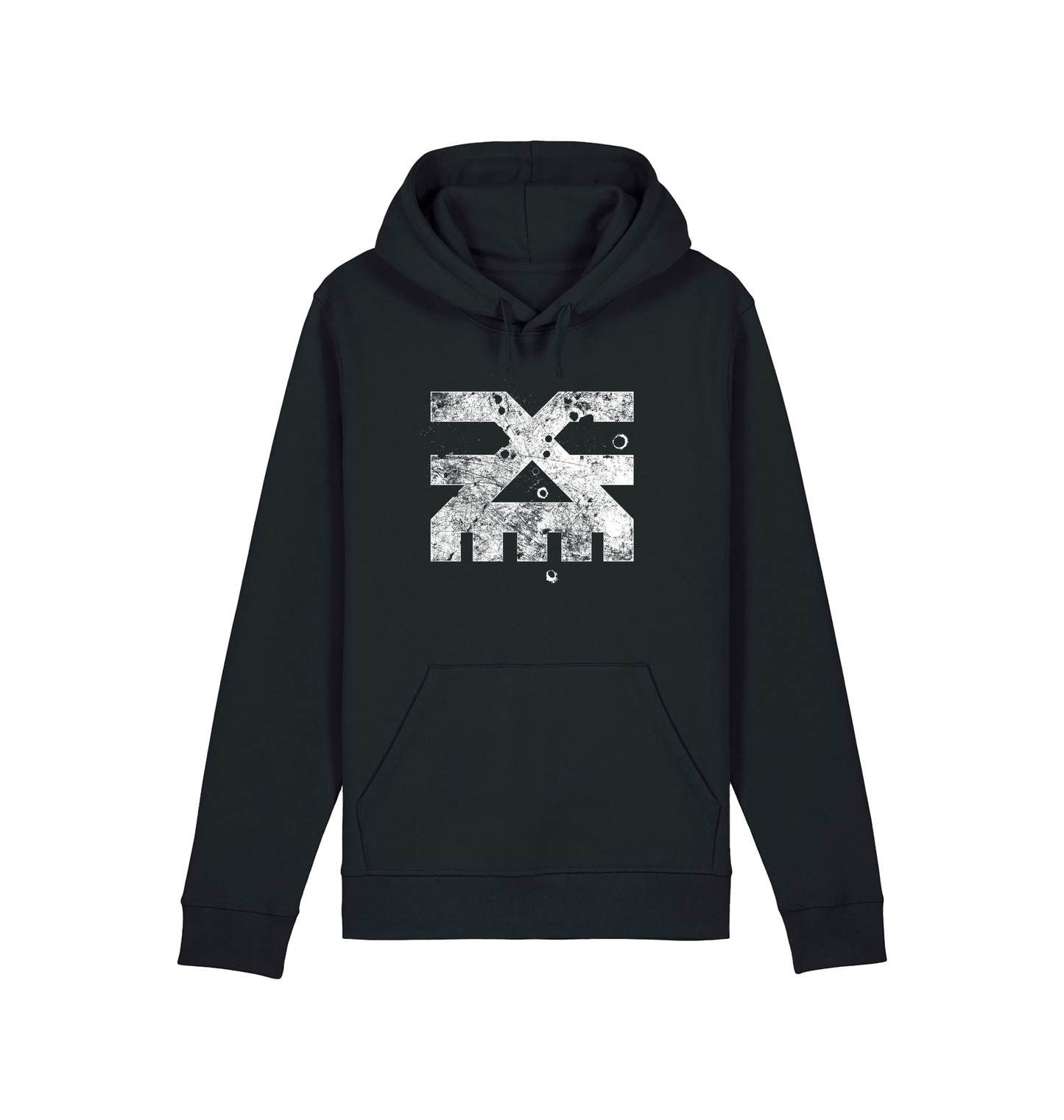 Black Printed Hoody Front