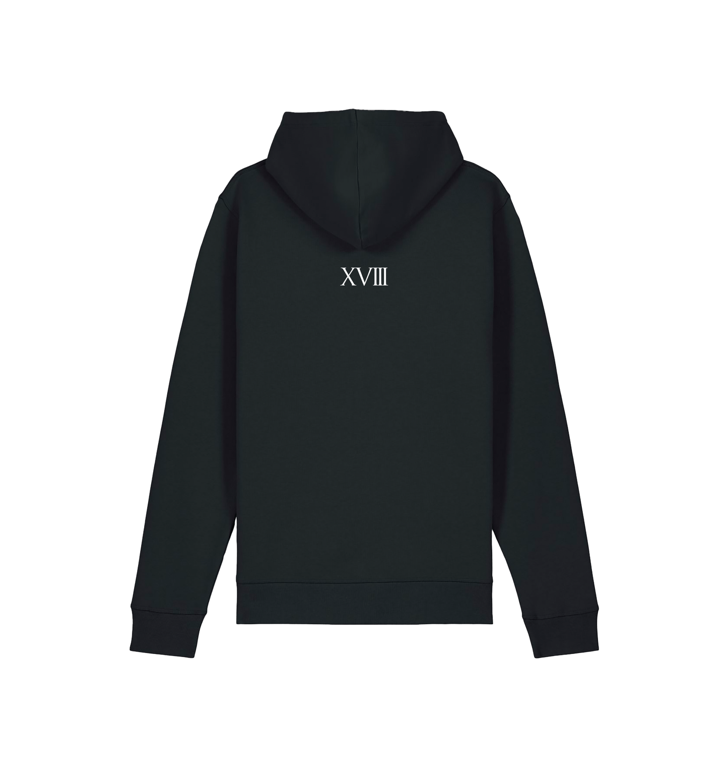 Black Printed Hoody Back