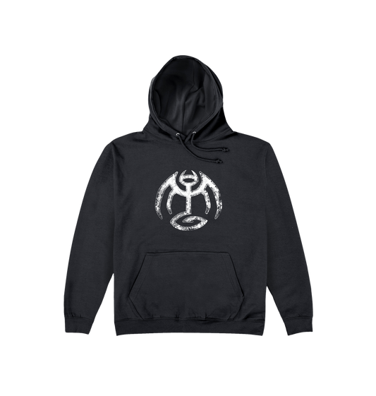 Deep Black Printed Hoody