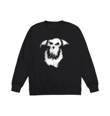 Deep Black Printed Sweater Front