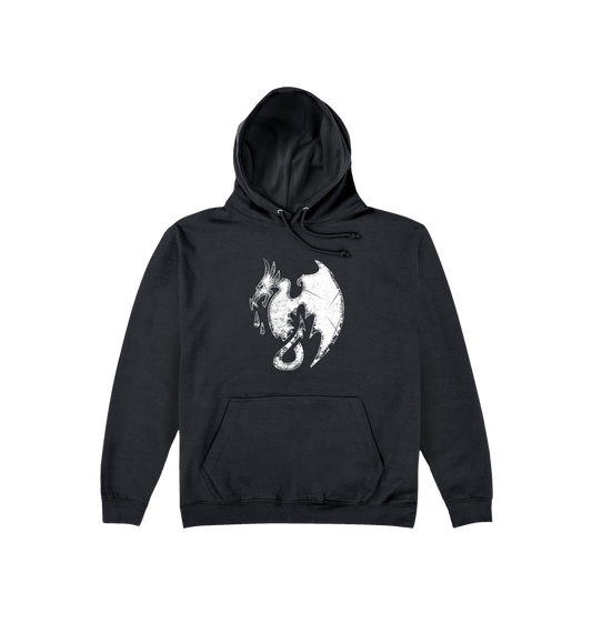 Deep Black Printed Hoody