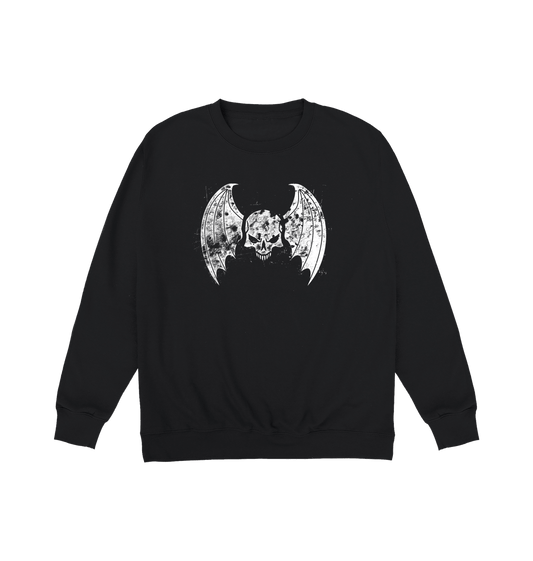 Deep Black Printed Sweater Front