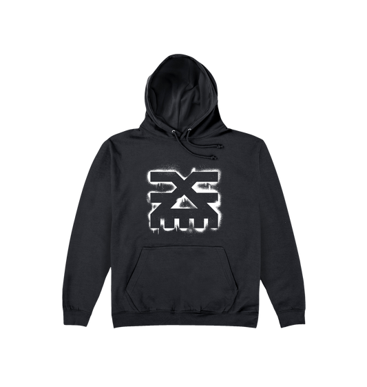 Deep Black Printed Hoody