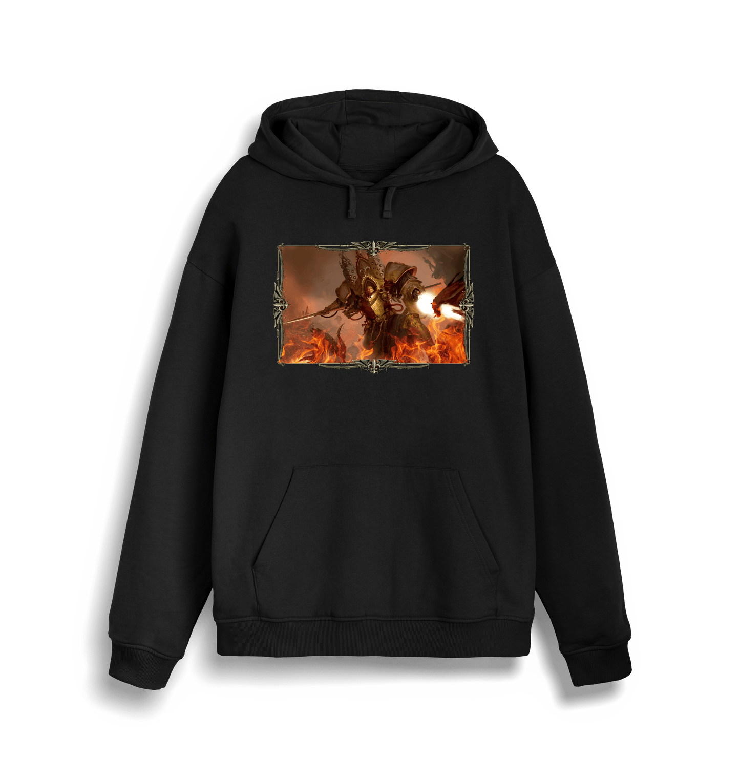 Black Printed Sweater Front