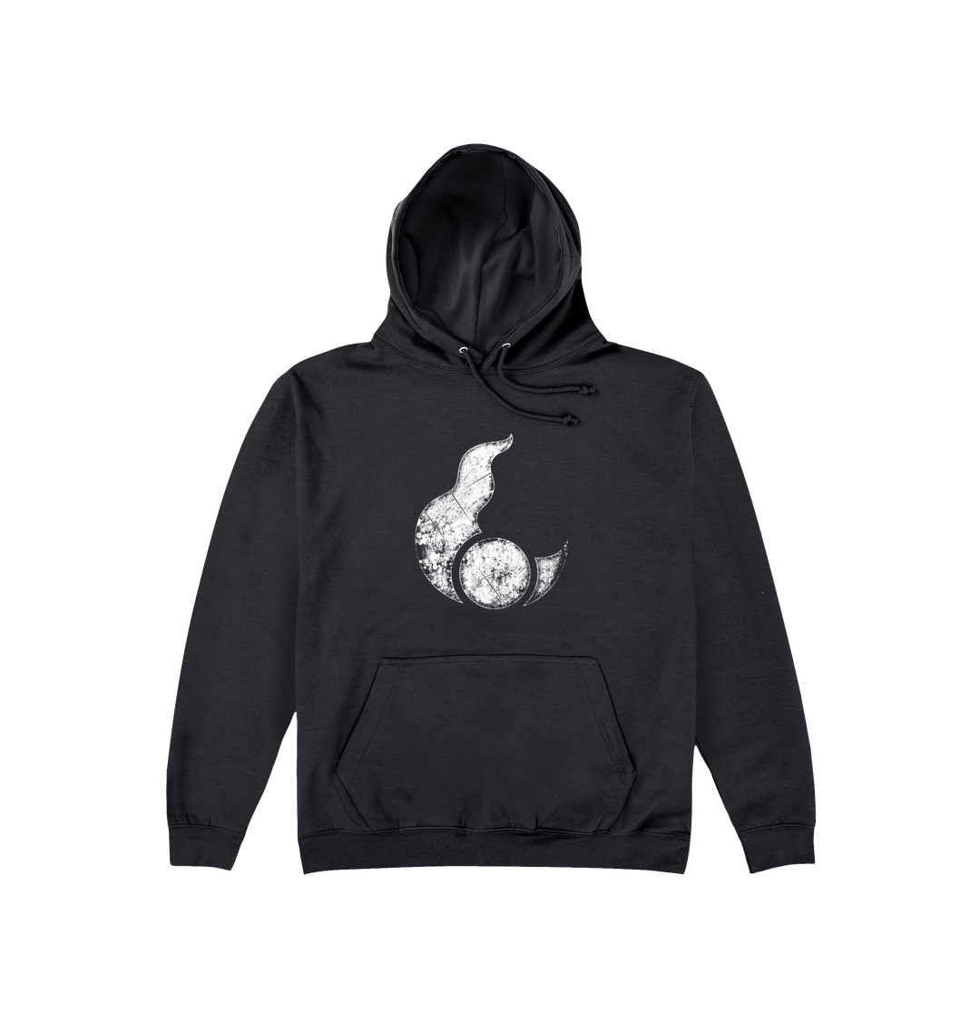 Deep Black Printed Hoody