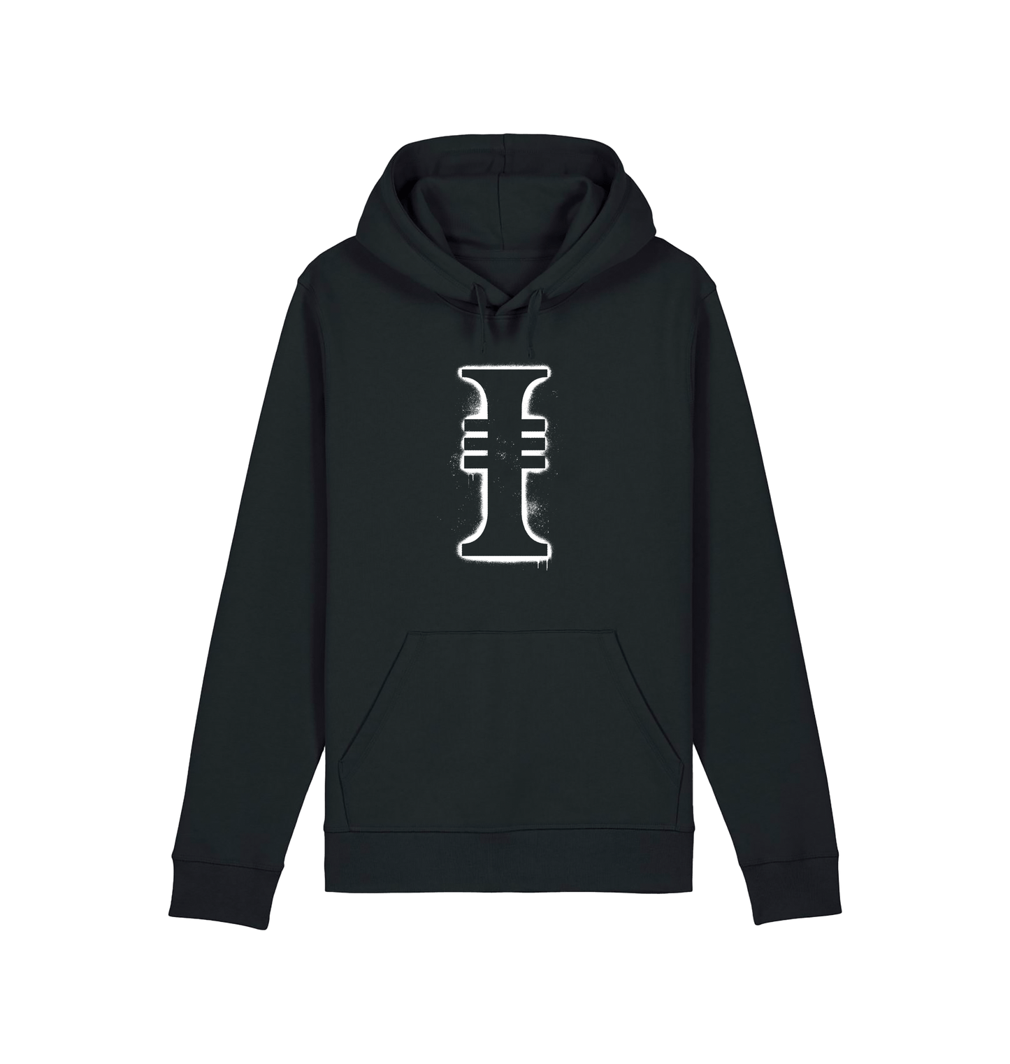 Black Printed Hoody Front