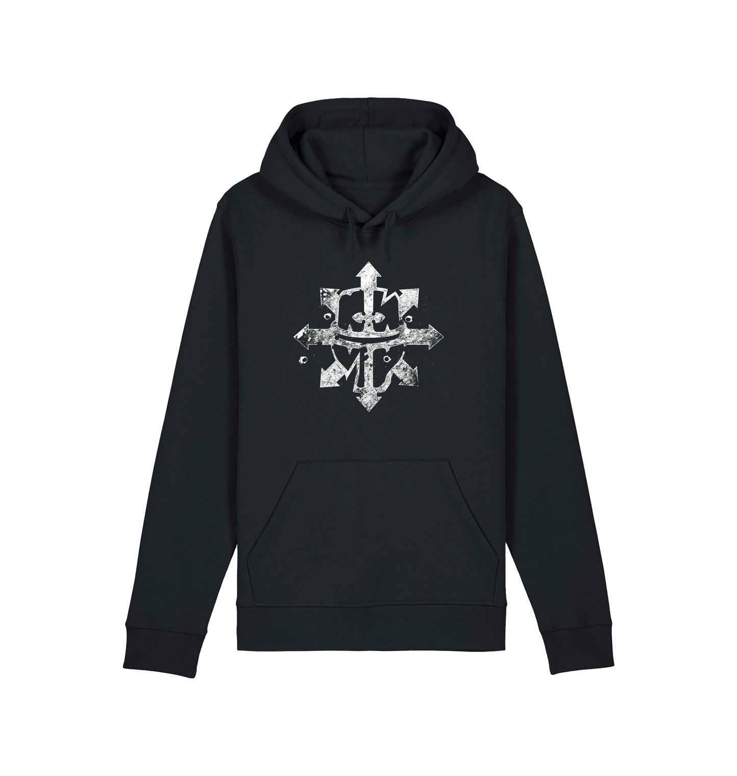 Black Printed Hoody Front