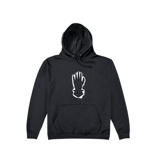 Deep Black Printed Hoody