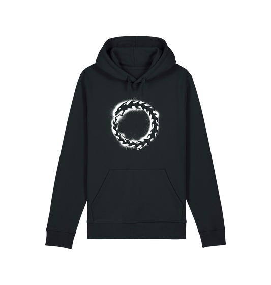 Black Printed Hoody Front