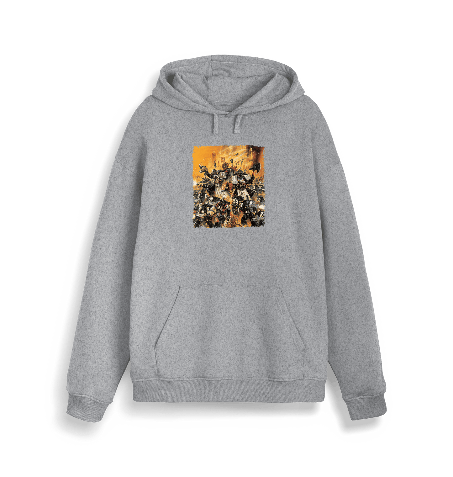 Heather Grey Printed Sweater Front