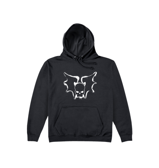 Deep Black Printed Hoody