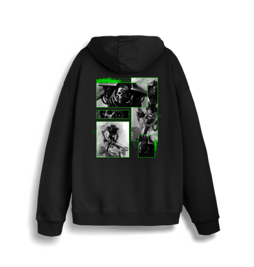 Black Printed Sweater Back