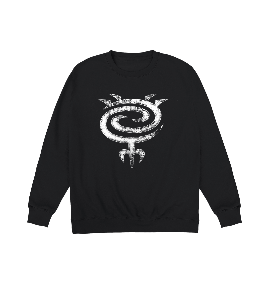 Deep Black Printed Sweater Front