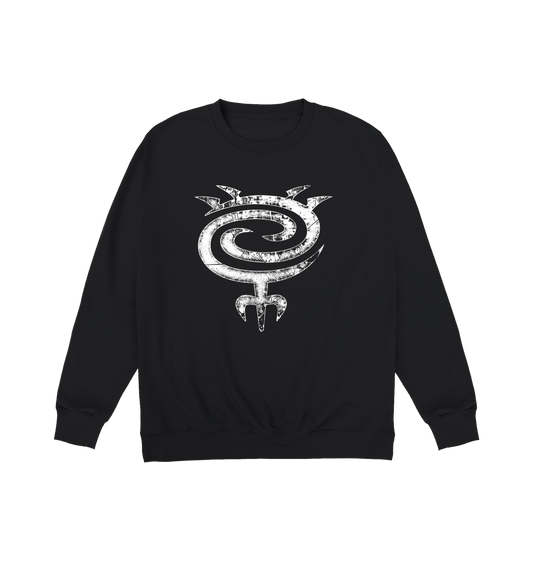 Deep Black Printed Sweater Front