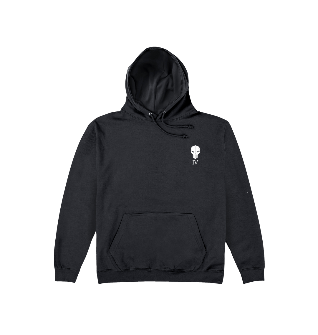 Deep Black Printed Hoody