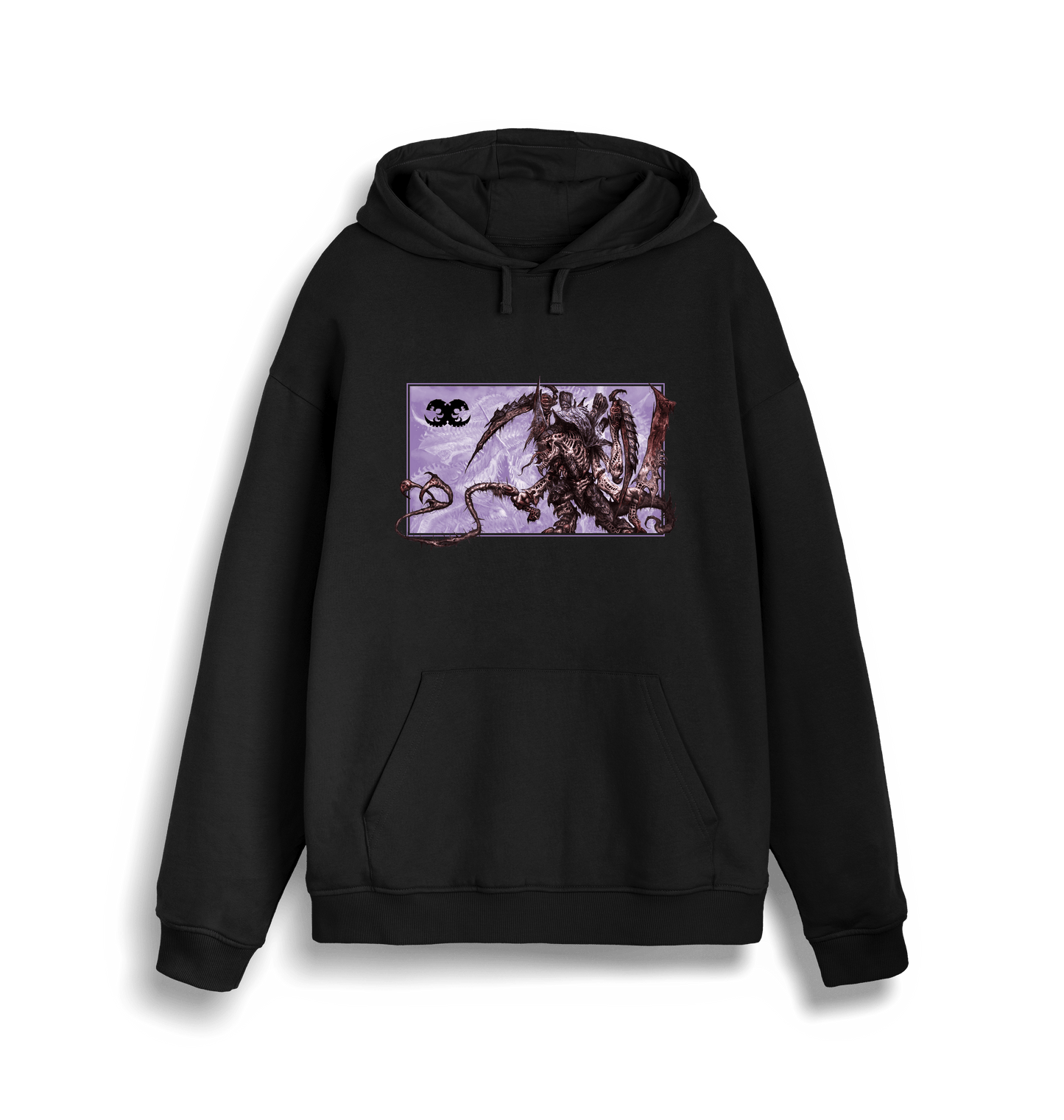 Black Printed Sweater Front