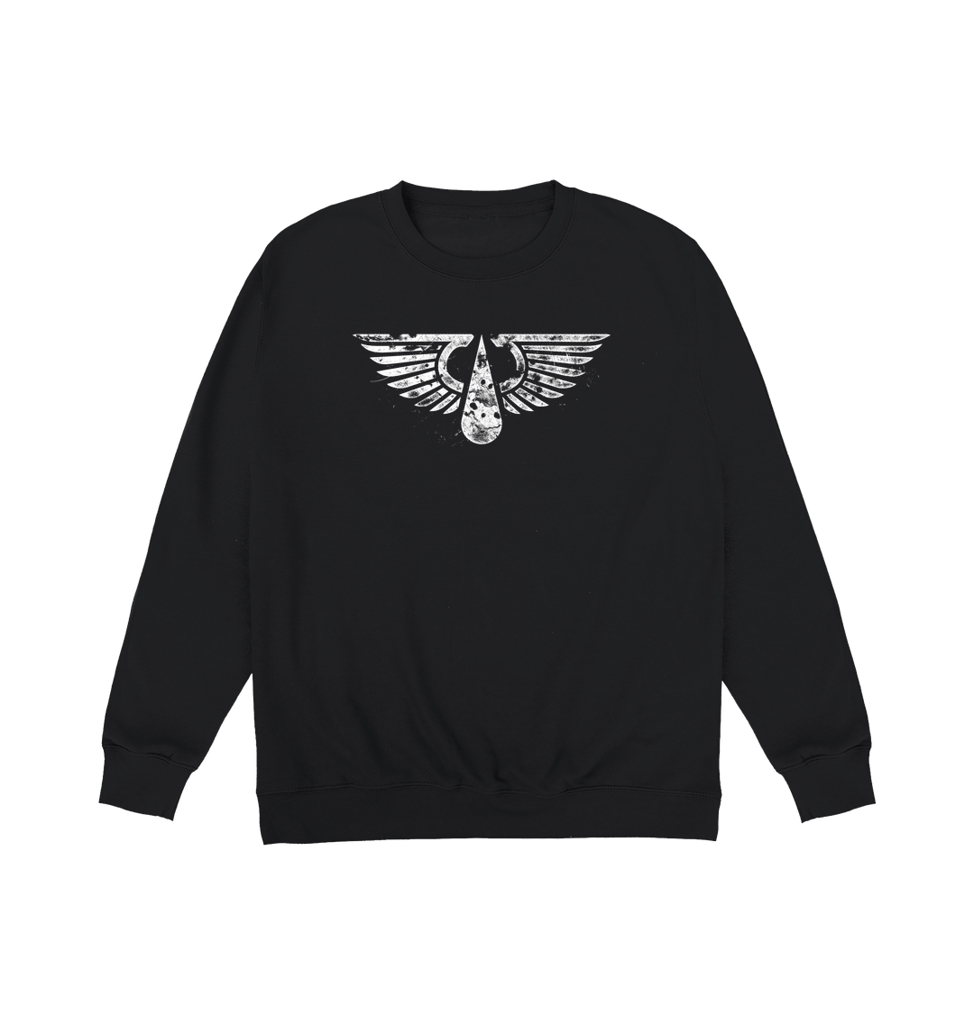 Deep Black Printed Sweater Front