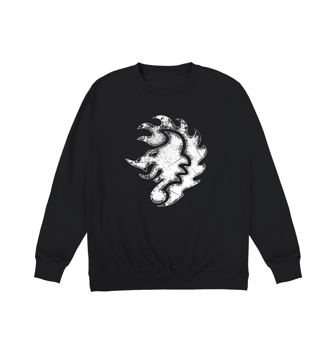 Deep Black Printed Sweater Front