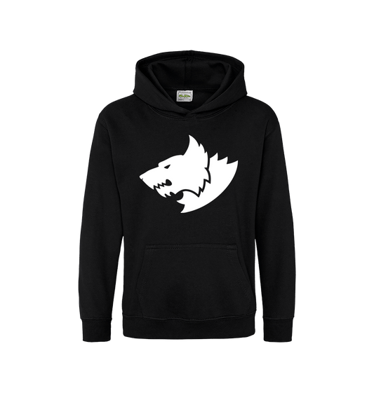 Deep Black Printed Kids Hoodie
