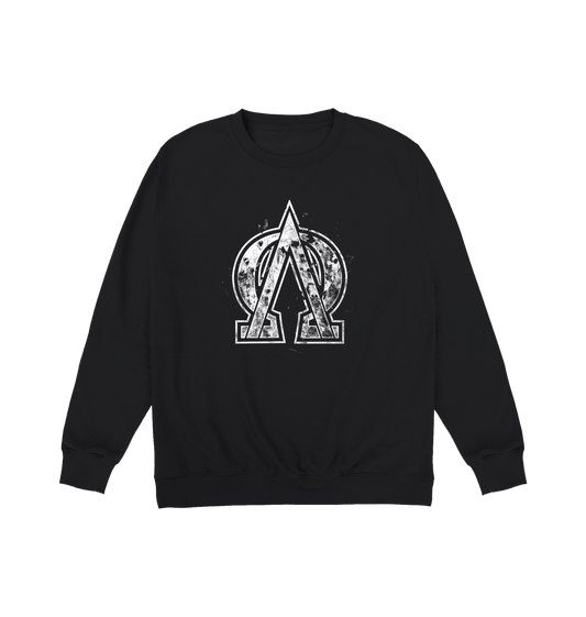 Deep Black Printed Sweater Front