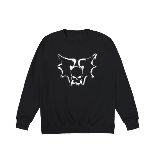 Deep Black Printed Sweater