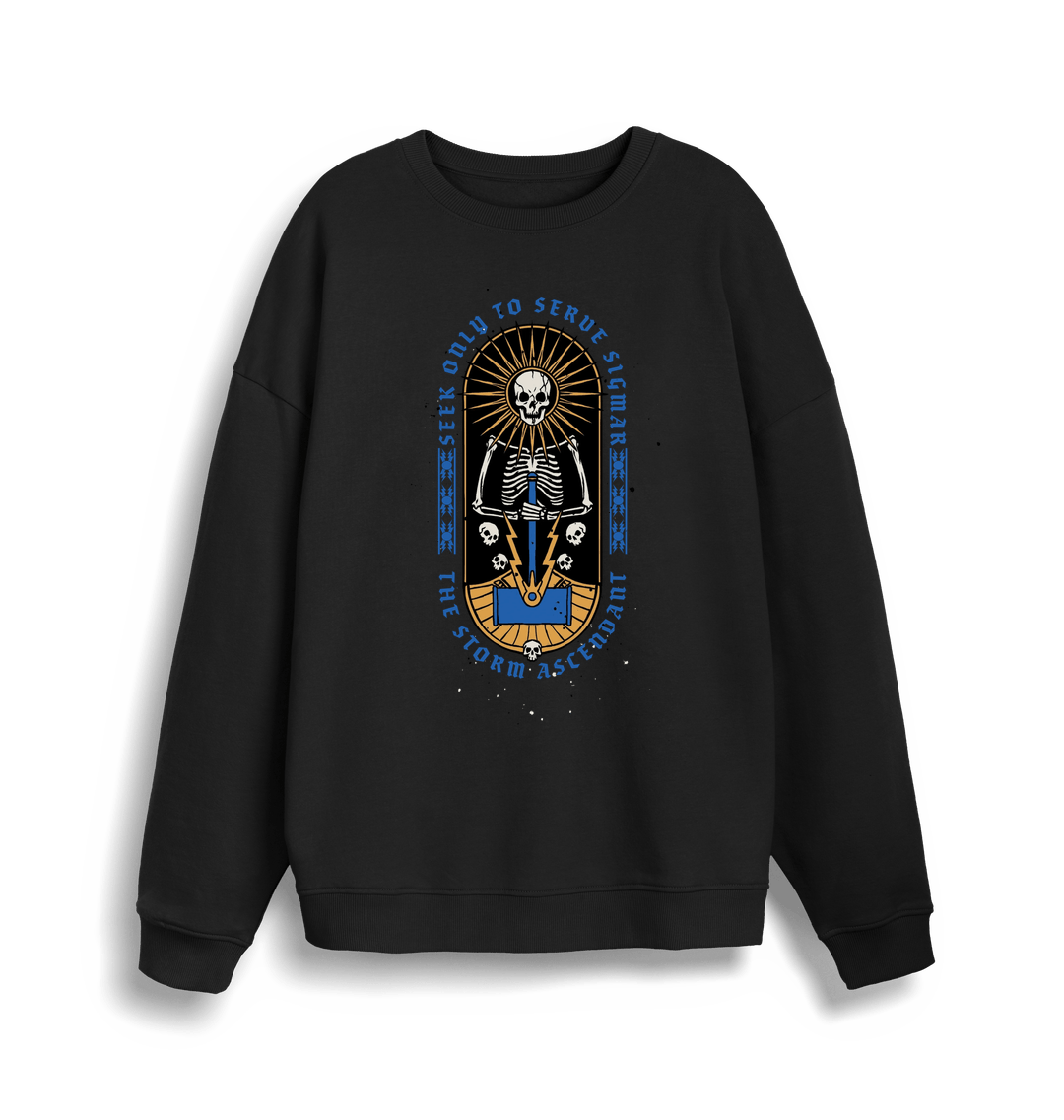 Black Printed Sweater Front