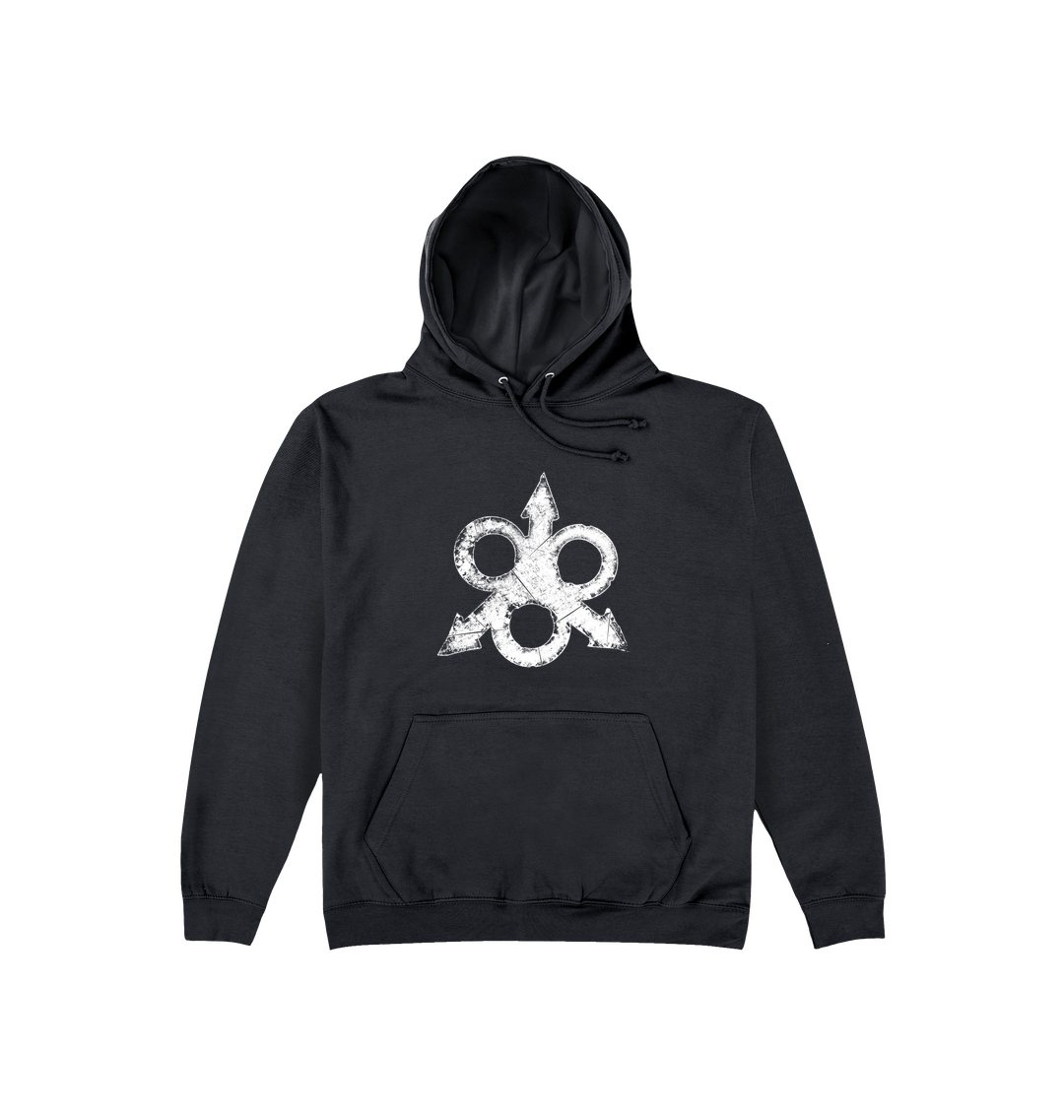 Deep Black Printed Hoody