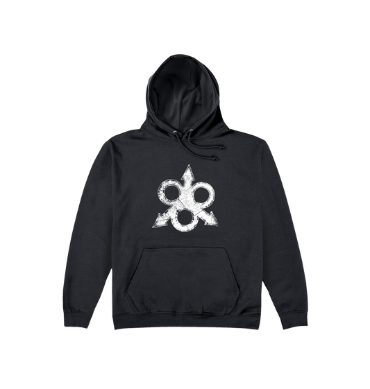 Deep Black Printed Hoody