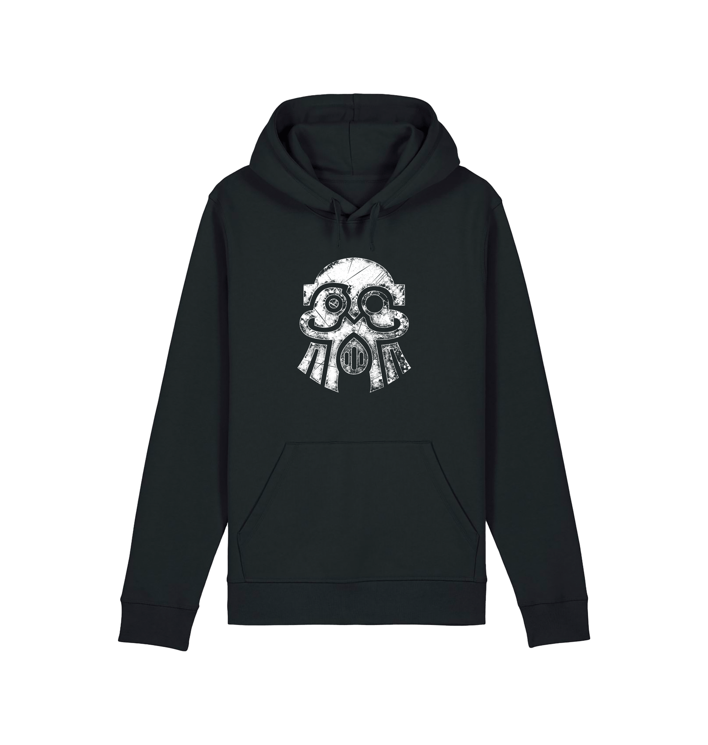 Black Printed Hoody Front