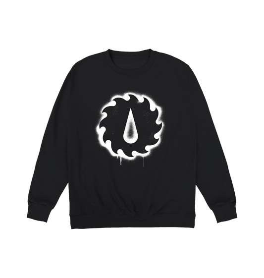 Deep Black Printed Sweater