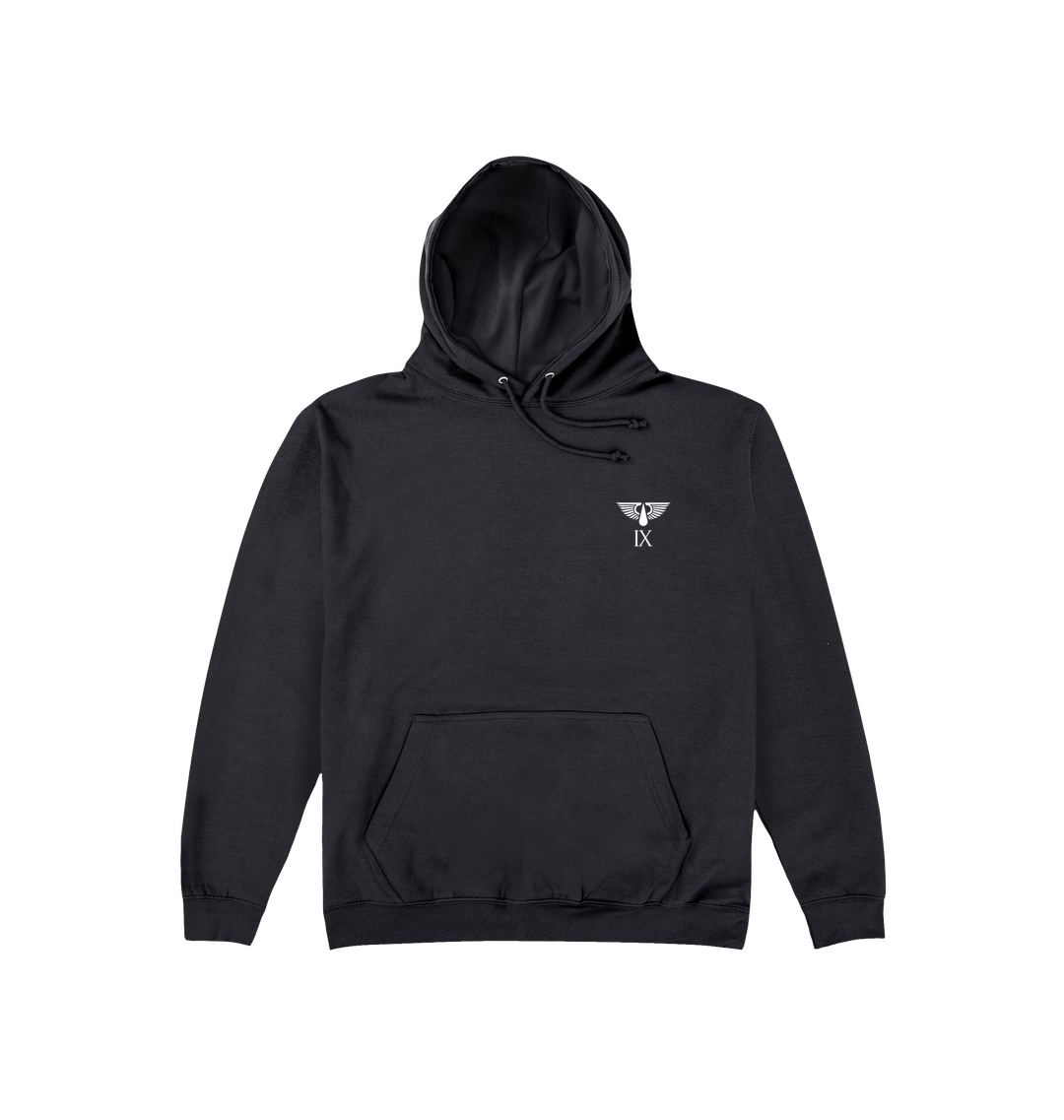 Deep Black Printed Hoody