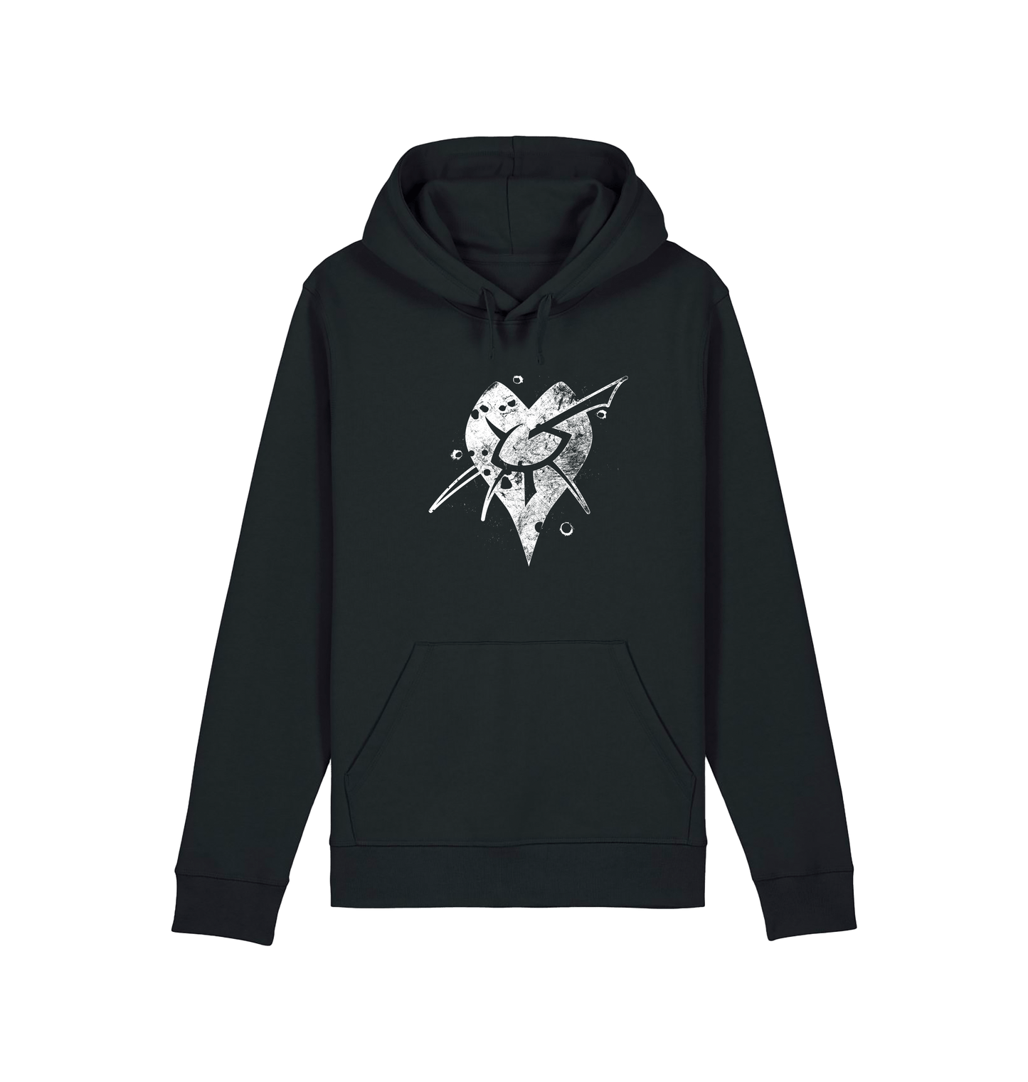 Black Printed Hoody Front