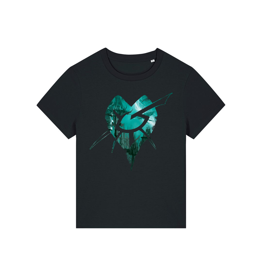 Black Printed T-shirt Front