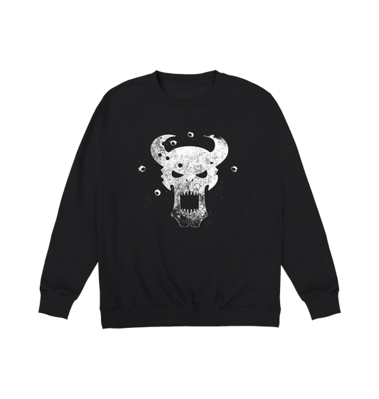 Deep Black Printed Sweater