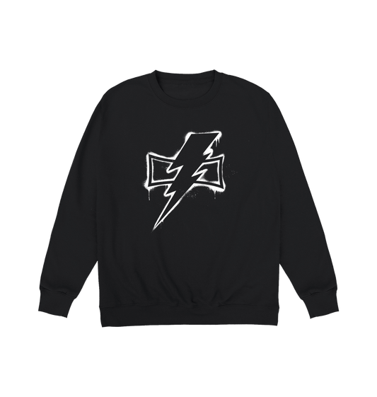 Deep Black Printed Sweater