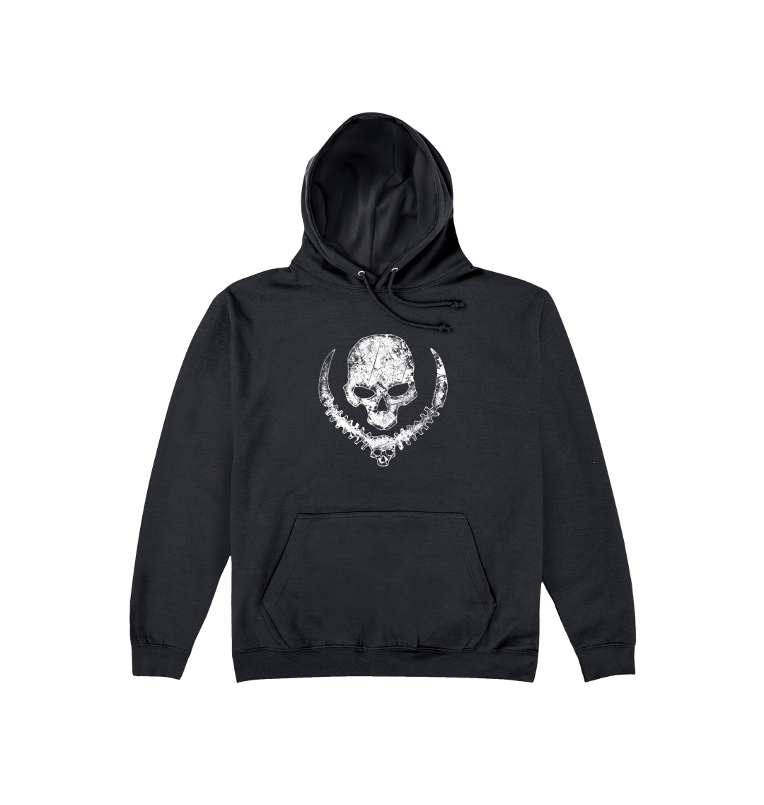 Deep Black Printed Hoody Front