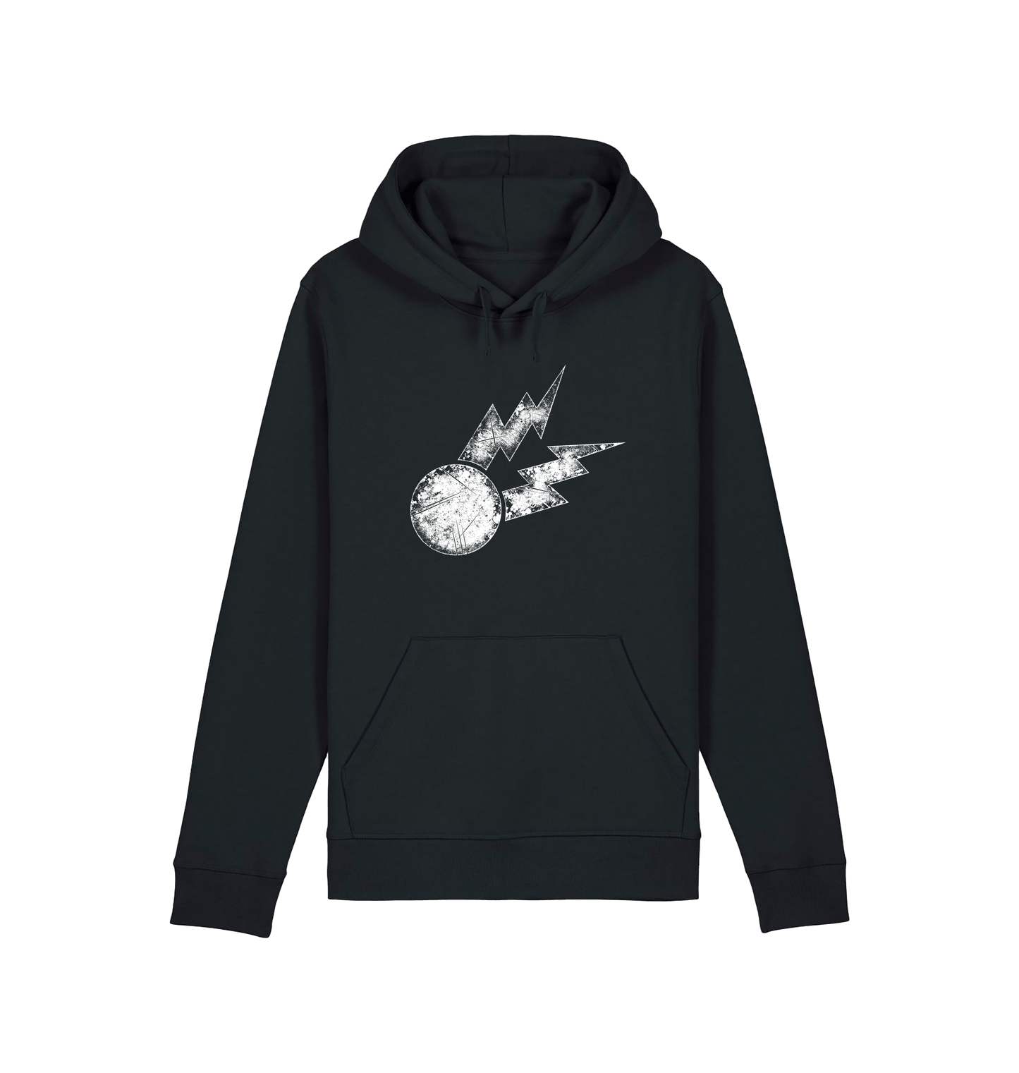 Black Printed Hoody Front